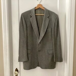 Vtg Garrison Park Wool Cashmere Luxury Blend Sport Coat Blazer Mens 42L Gray